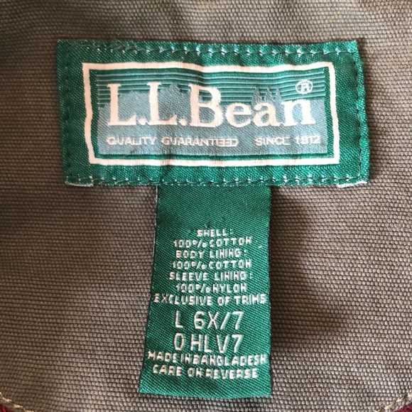 ❌sold❌ Vtg  LL Bean size L 6x/7 Cotton Army Jacket classic rugged preppy - Picture 8 of 13